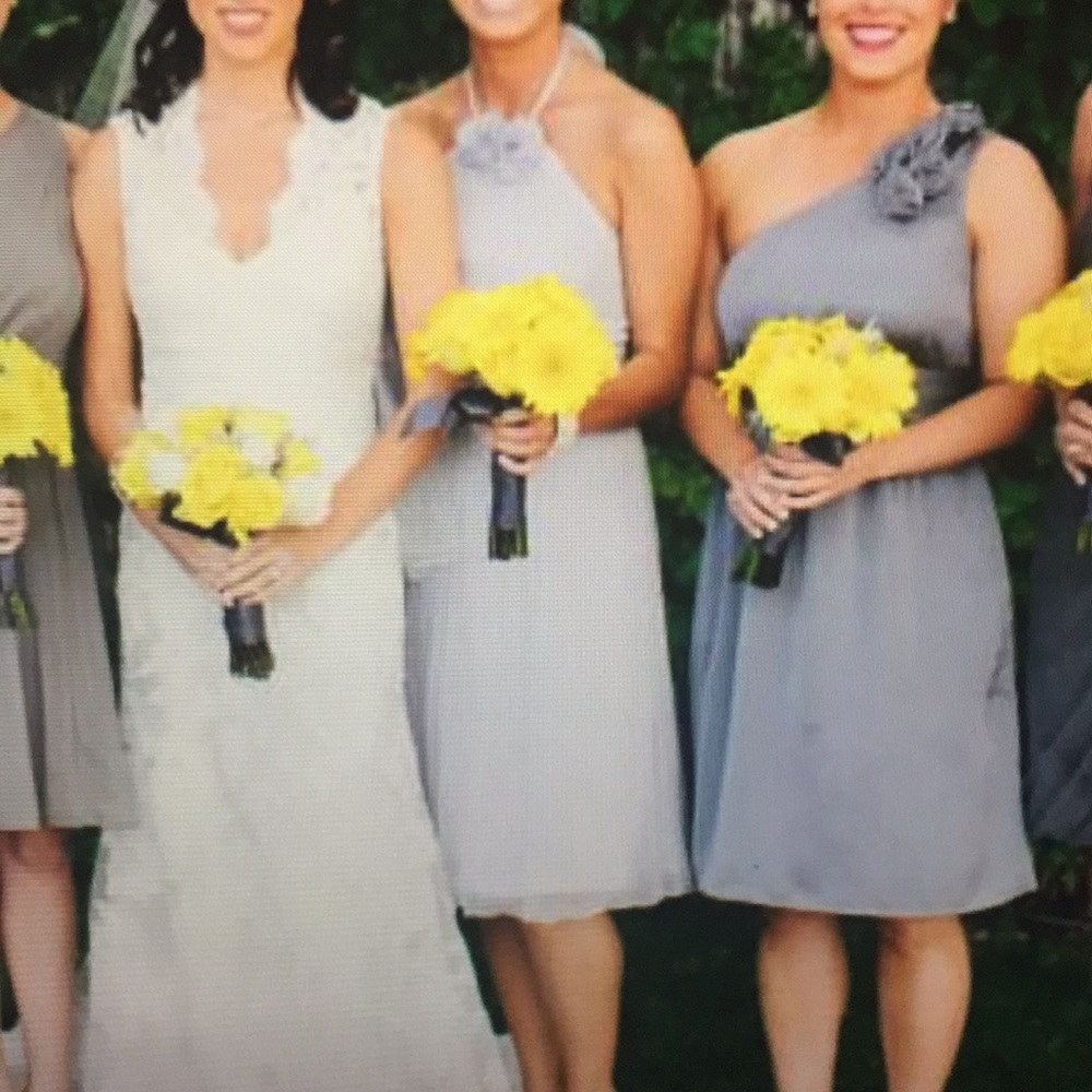Amdale Light Grey Halter Chiffon Dress